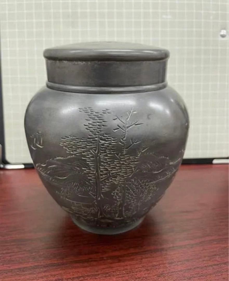 時代古錫 茶壺 唐物 茶心壷 重さ902g