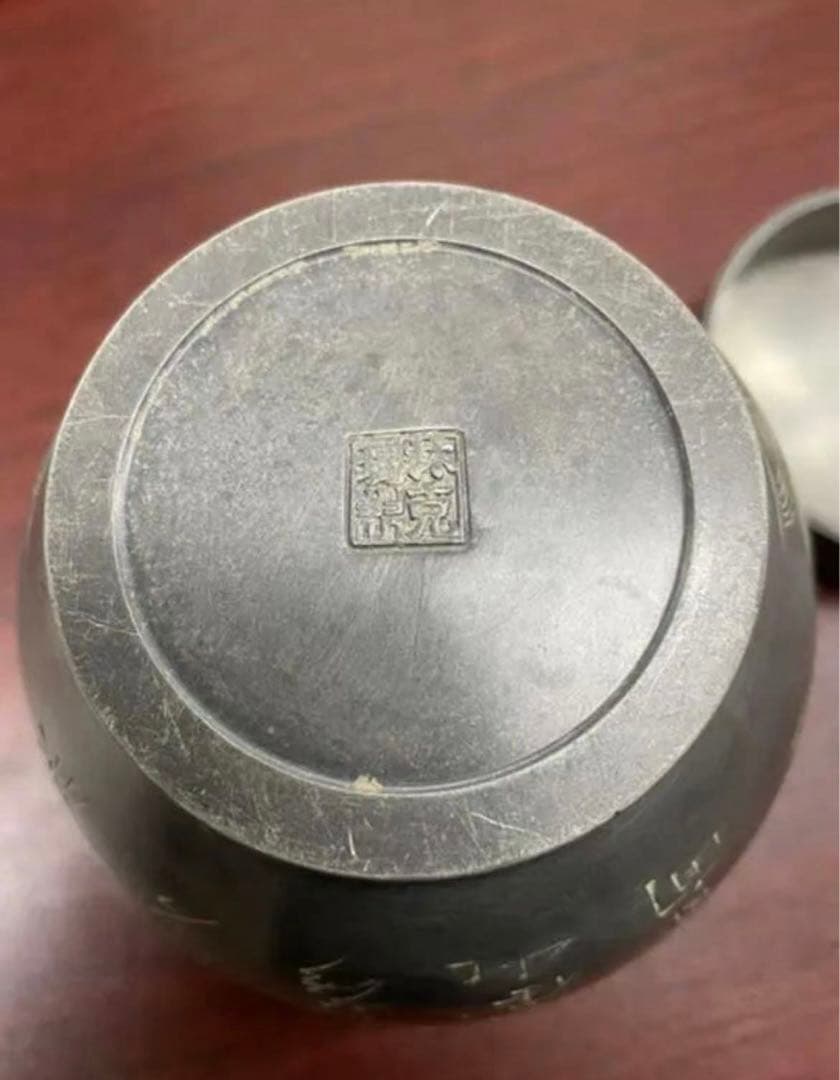 時代古錫 茶壺 唐物 茶心壷 重さ902g