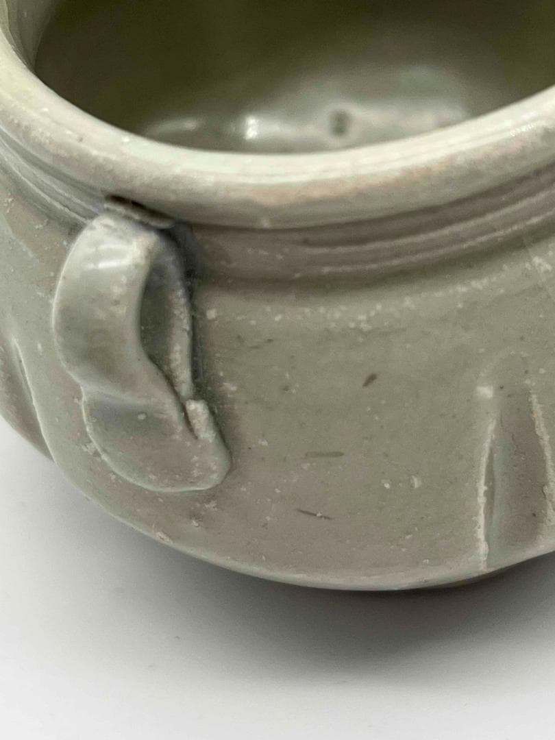 宋時代　定窯　白磁瓜形双耳壺　茶入　茶道具　水指　水差し 唐物(F-51)