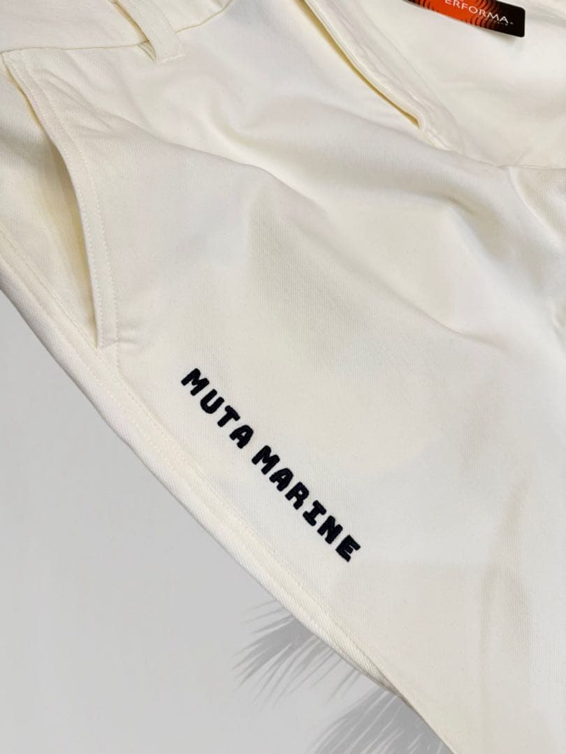 【新品】ムータマリンゴルフ　裏起毛　パンツ　白　メンズ　Lサイズ
