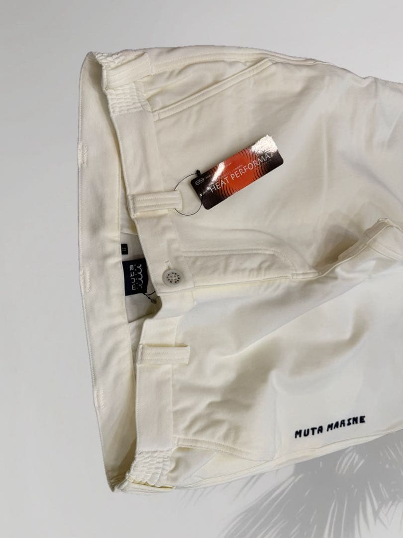 【新品】ムータマリンゴルフ　裏起毛　パンツ　白　メンズ　Lサイズ