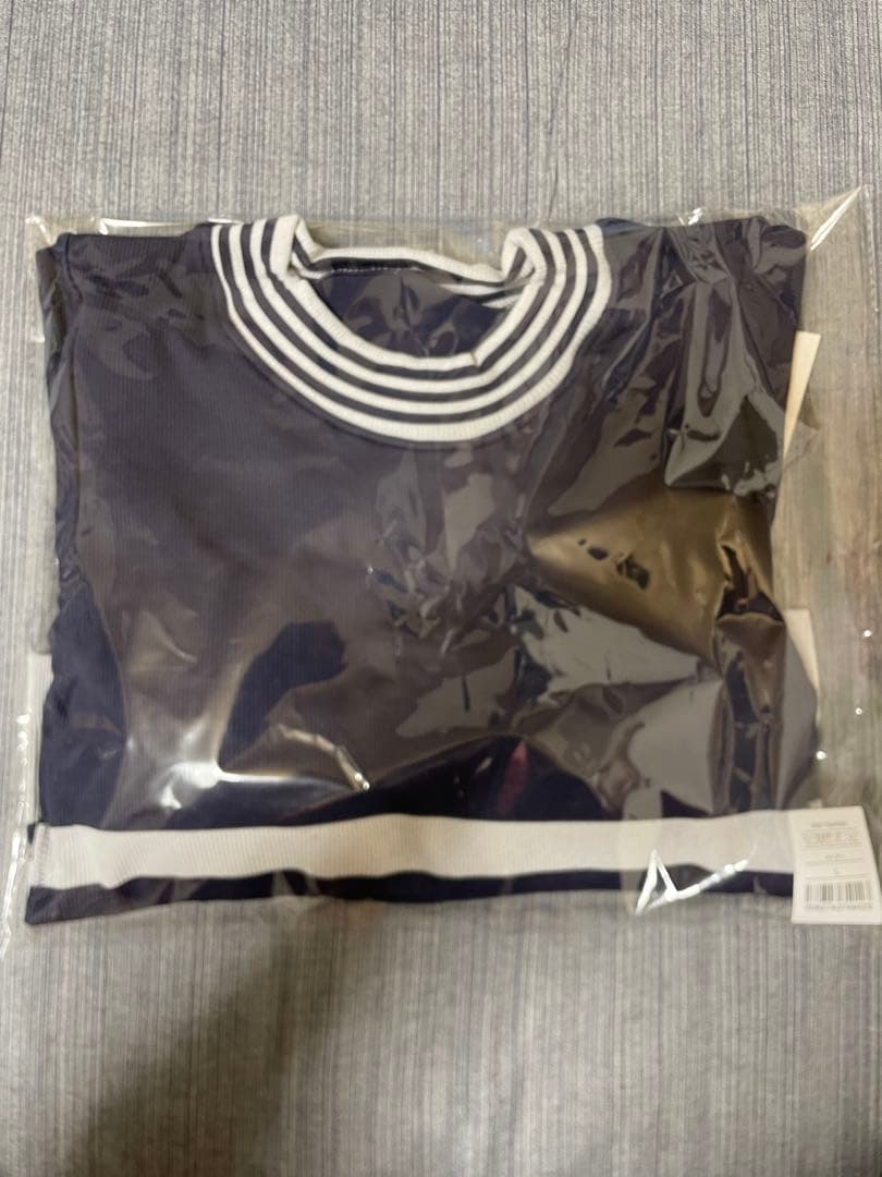 SUKALA カップ付きボーダーニットロングスリーブトップスネイビー　Mサイズ