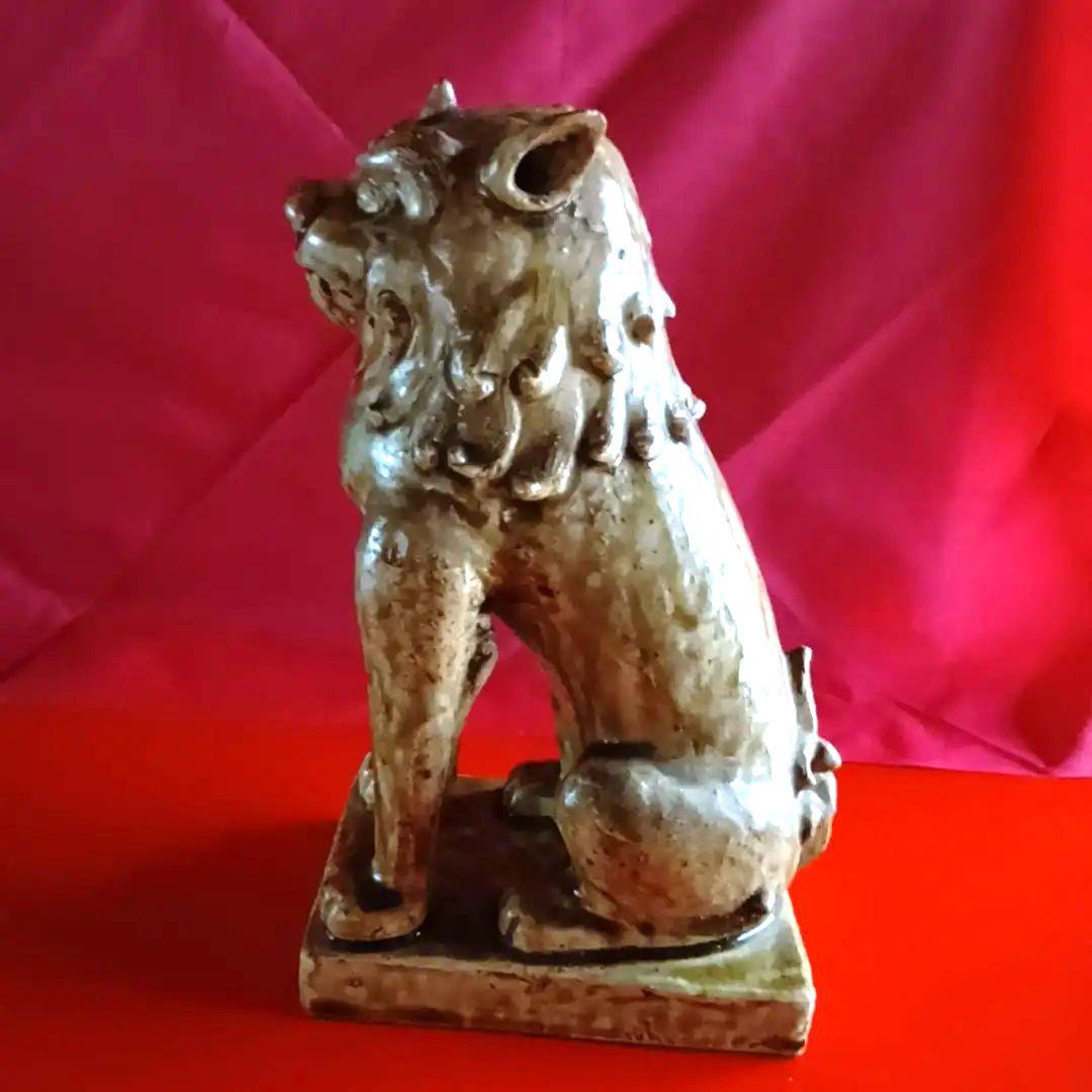 骨董品　古美術　獅子　狛犬　シーサー　置物　家康？作　水野家康