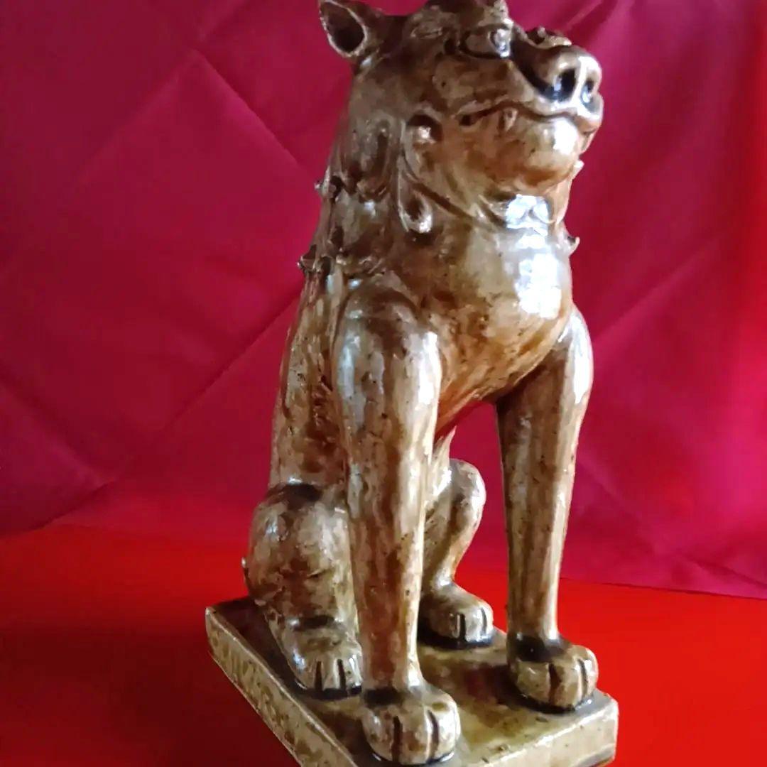 骨董品　古美術　獅子　狛犬　シーサー　置物　家康？作　水野家康