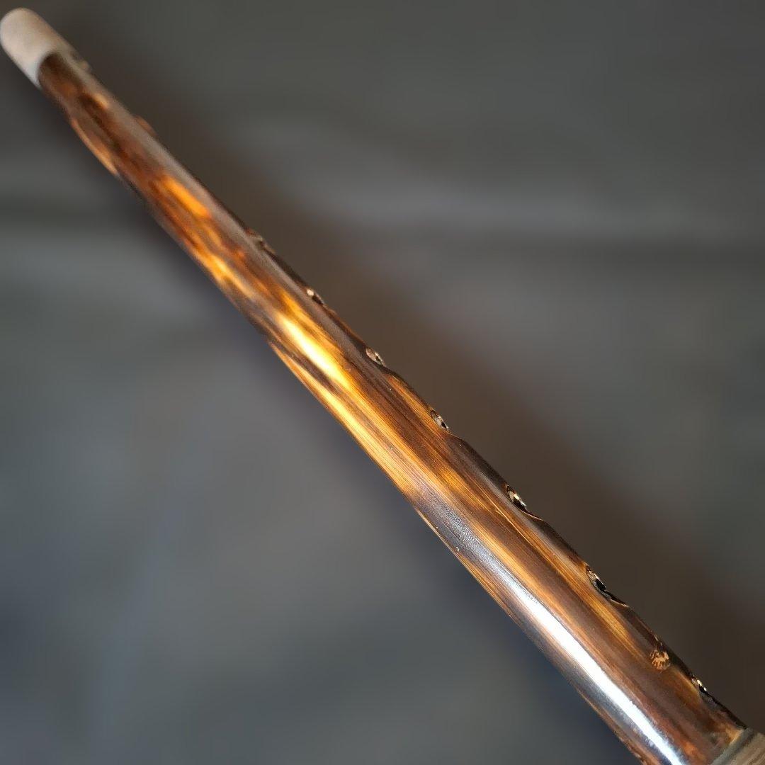 篠笛　古典調　7本調子　7穴　天地藤巻き　燻風仕上げ