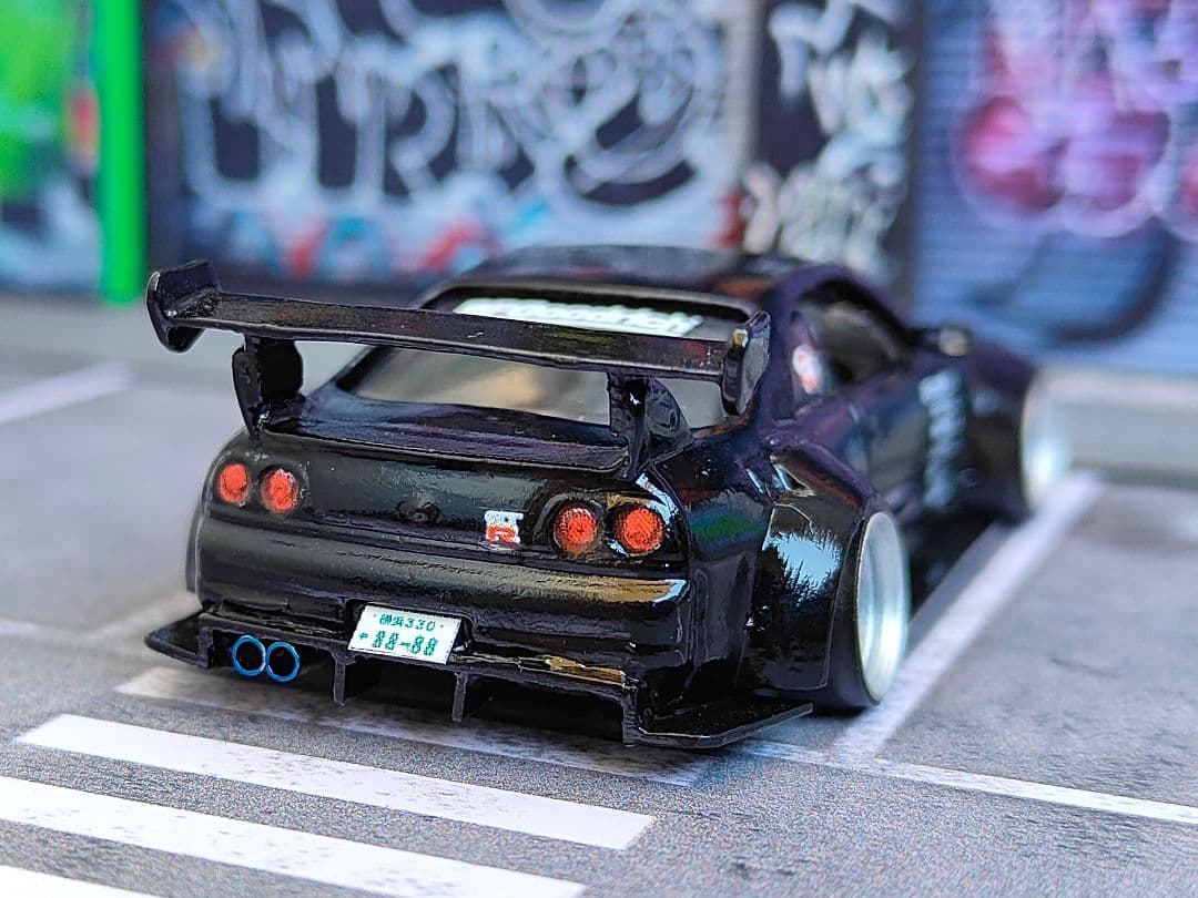 ホットウィールカスタム 日産 R33 GTR フルエアロ ☆深リム☆トミカ改造