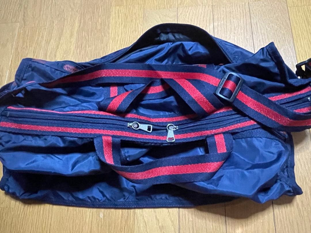 レスポートサック LESPORTSAC ラージ　ボストンバッグ　ネイビー　レッド