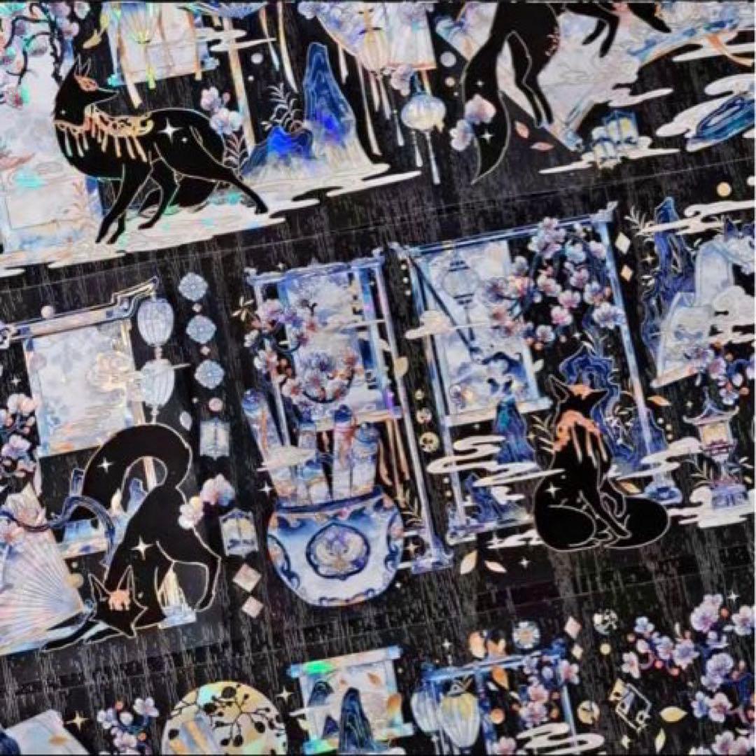 贝壳光 与狐说·夏兰 7.5cm×5m 半端巻き　和柄　キツネ