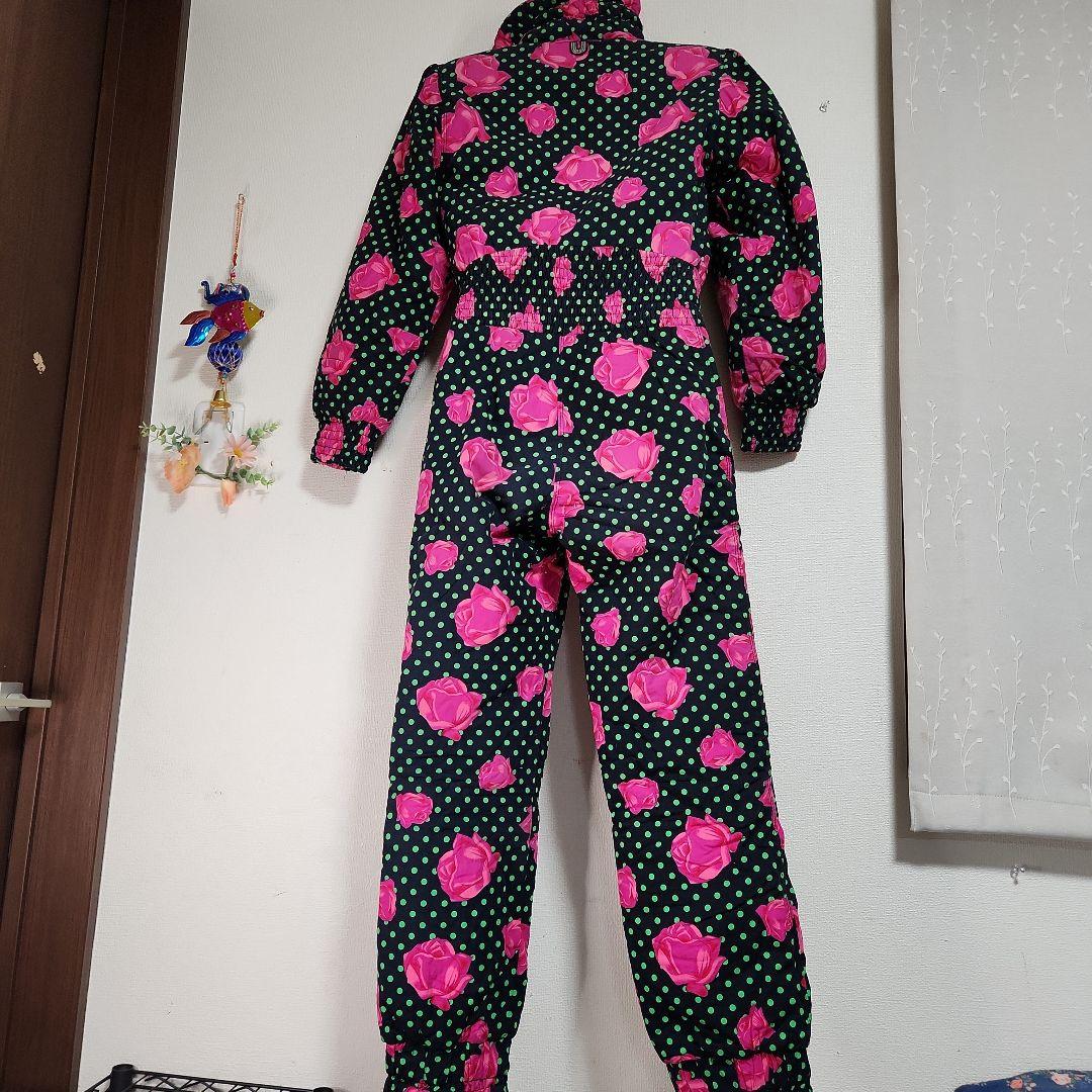 希少/イタリア製 ウンガロ スキーウェアジャンプスーツ 薔薇 ドット 38
