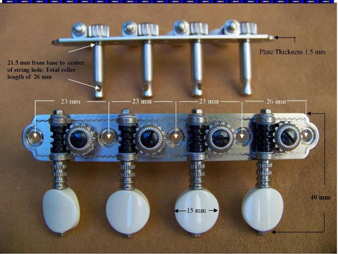 新品 ルブナー Rubner マンドリン用ペグ 黒檀 ゴールド×ブラック