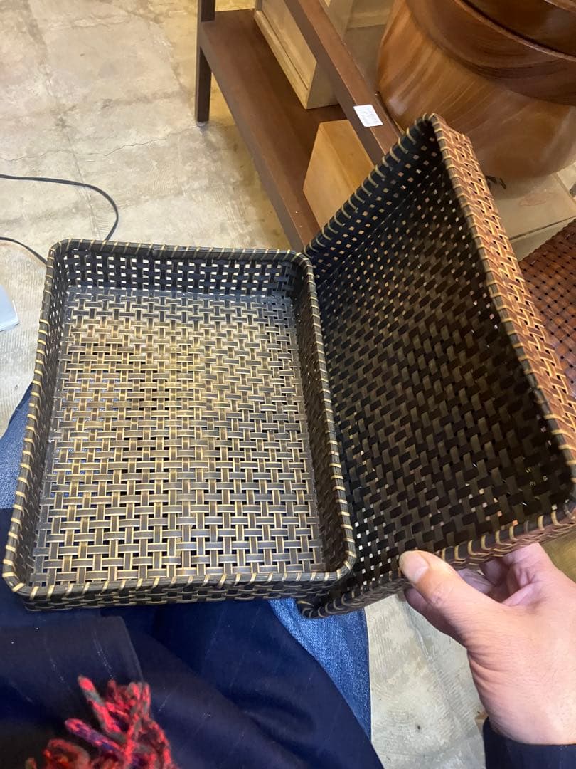 昭和雑貨　用途無限大！竹箱セット 大小2個