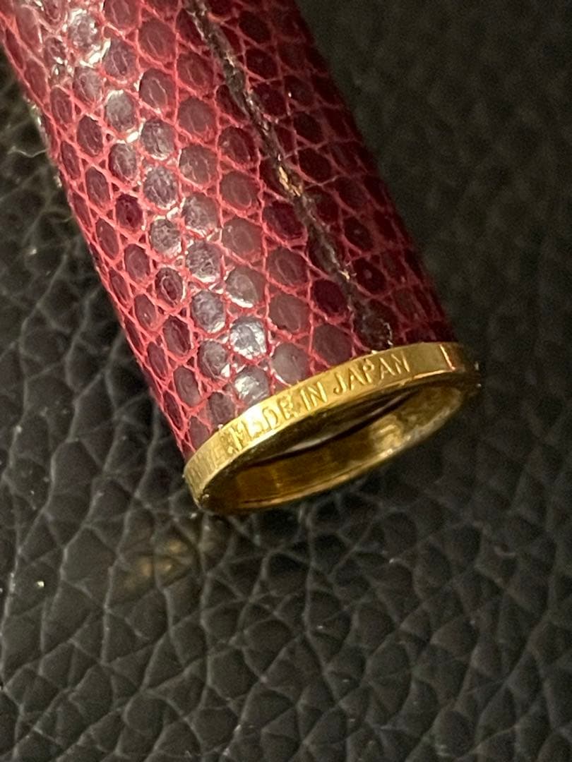 PILOT パイロット 万年筆 18K ペン先 F 細字革巻き ボルドー レトロ