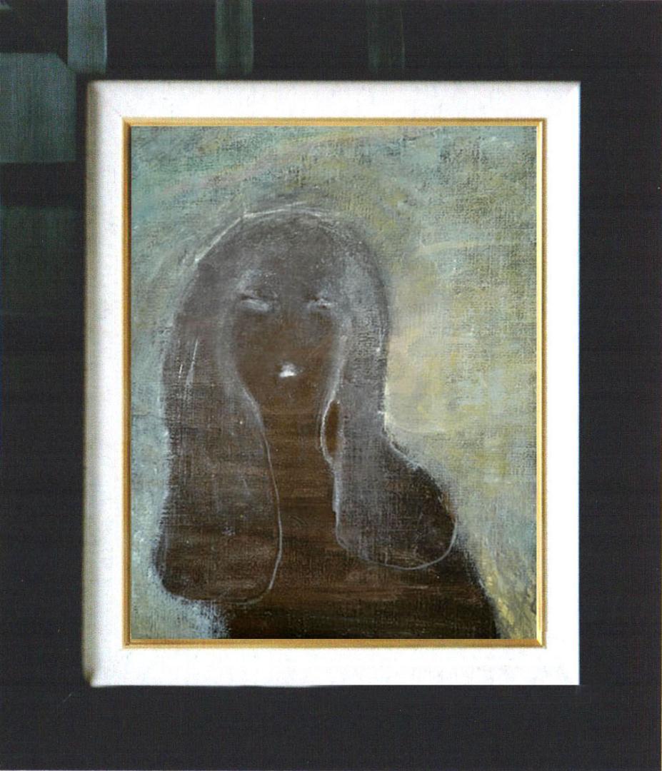 油絵 菅家令子 絵 絵画 インテリア 額付(銀) F4-100512 人物 女性