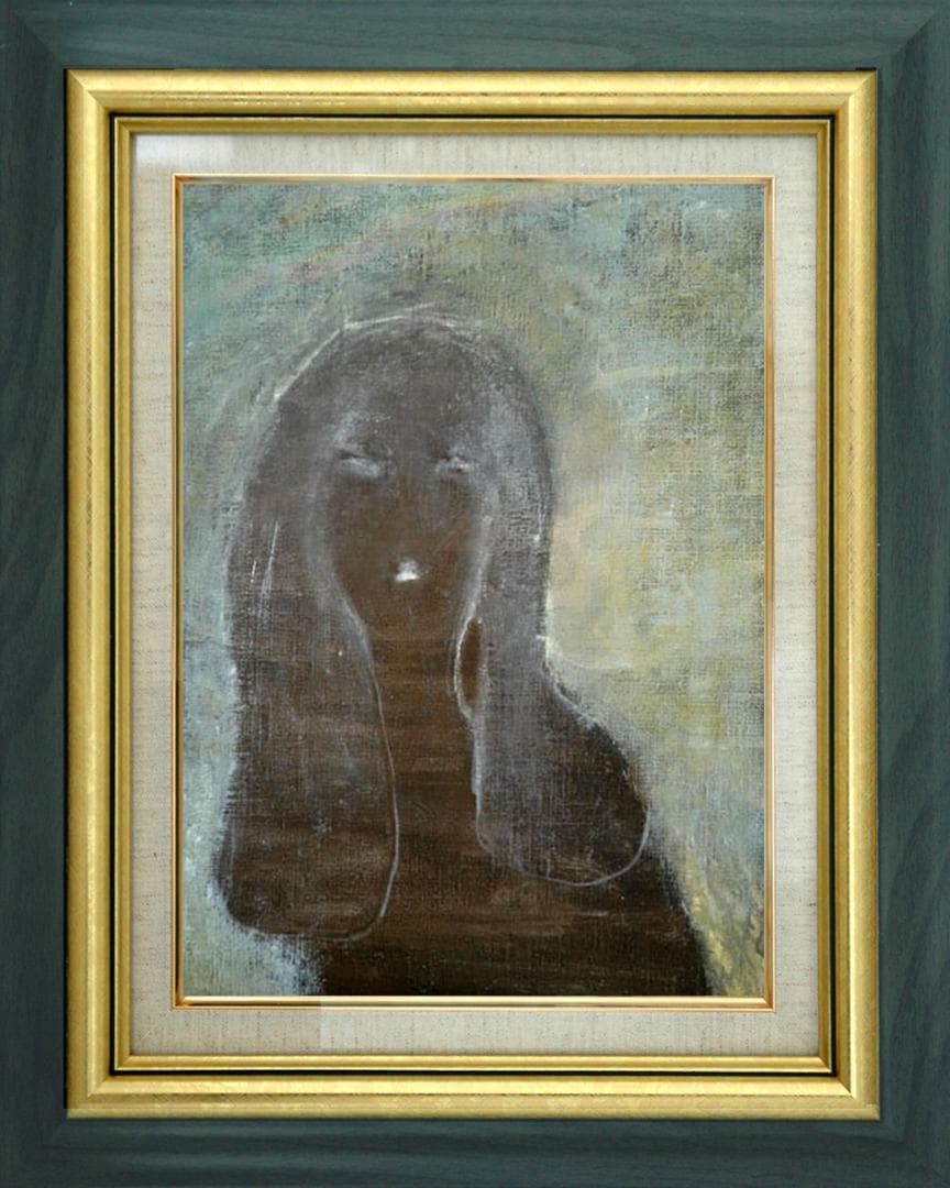 油絵 菅家令子 絵 絵画 インテリア 額付(銀) F4-100512 人物 女性