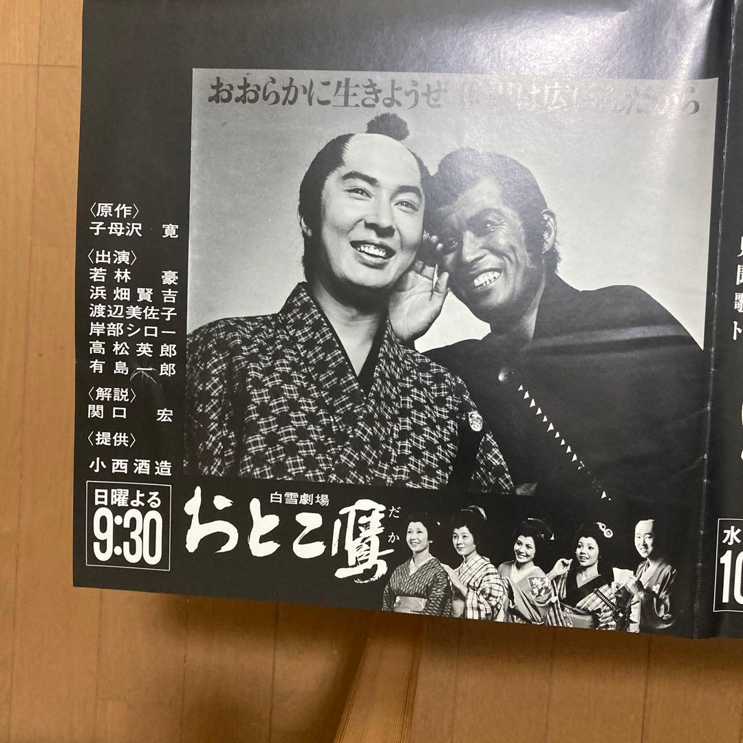 ポスター　田村正和　眠狂四郎　篠山紀信　非売品　貴重　レア　テレビ　宣伝　幻