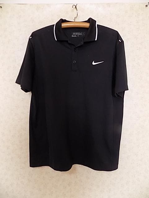 66463　ナイキゴルフ　ポロシャツ　黒　サイズL