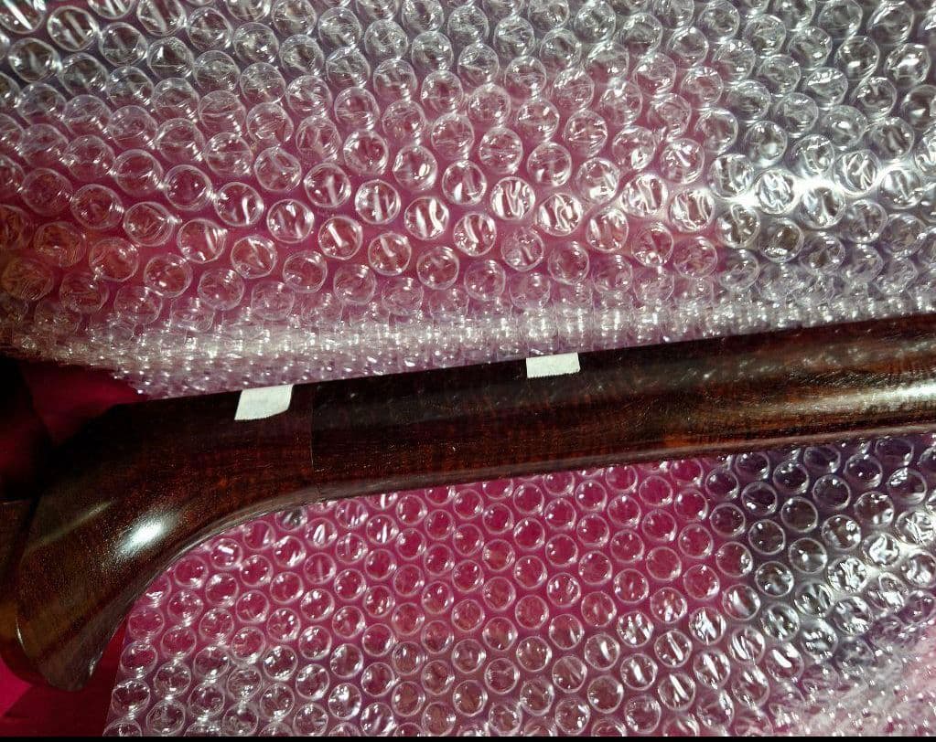 短棹三味線（棹全体に綺麗な虎斑あり）胴掛け付き　配送料¥1700込