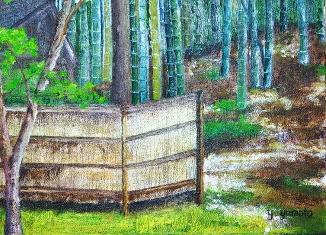 油絵 風景画 京都無鄰庵 ★ F10 【10月】