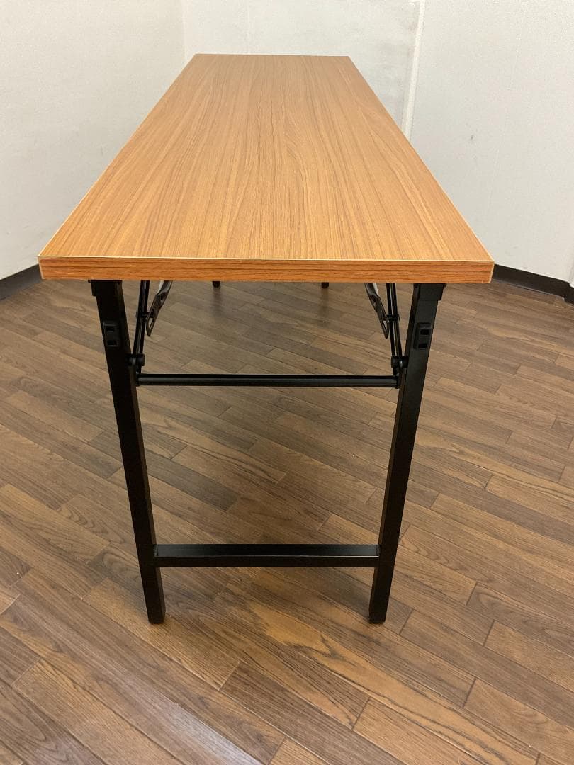 【中古】会議テーブル折りたたみ 棚付き W150×D45×H70cm 長机 M③