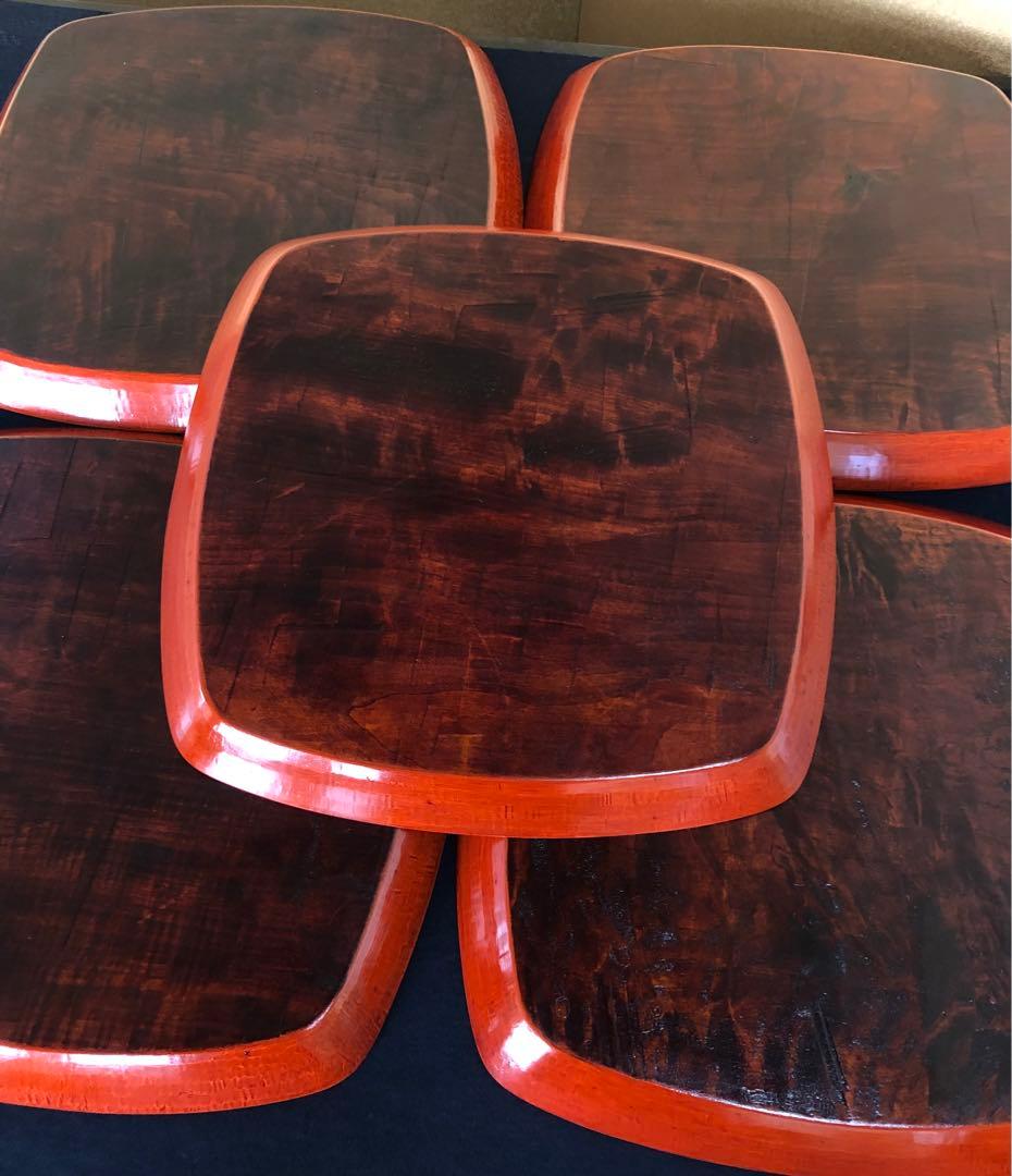 《R》刳抜 後藤塗 会席膳10客 銘々膳 四方膳 讃岐彫 260202く3