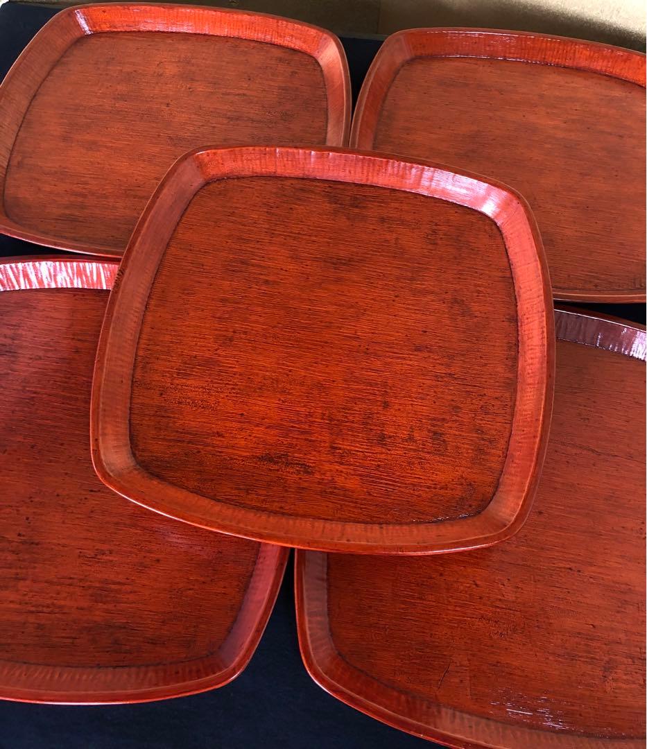 《R》刳抜 後藤塗 会席膳10客 銘々膳 四方膳 讃岐彫 260202く3