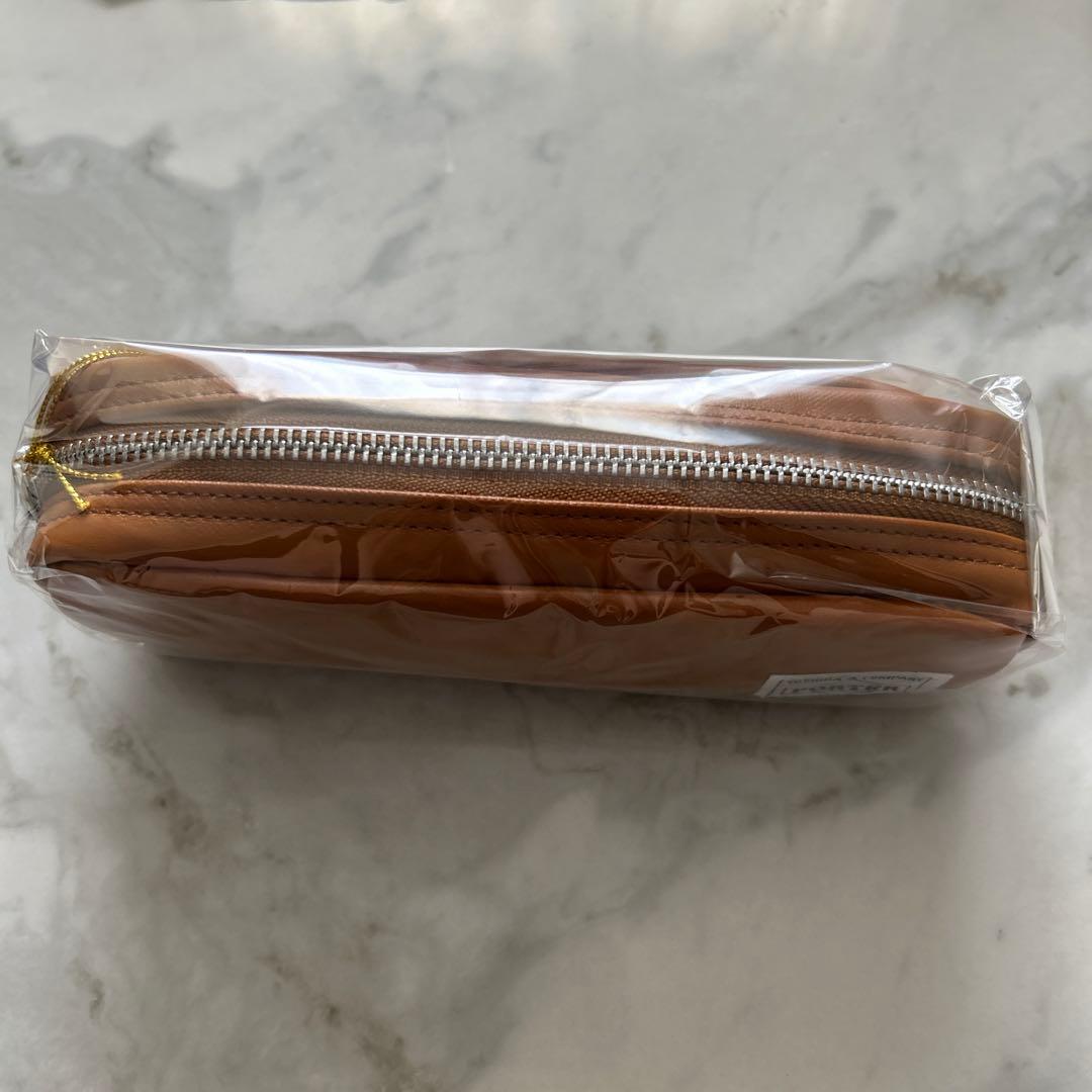 新品　PORTER ブラウン 筆箱 約19 x 7 x 6 cm