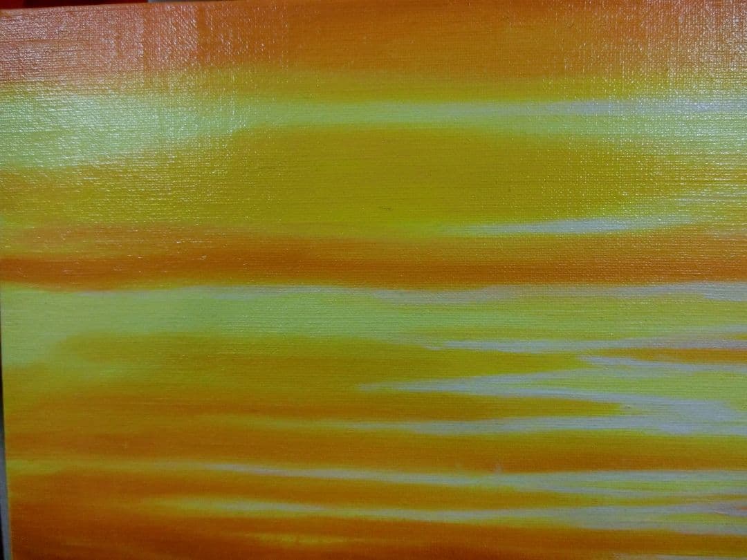 【ART】朝隈敏郎真筆(朝焼けの海)特寸法