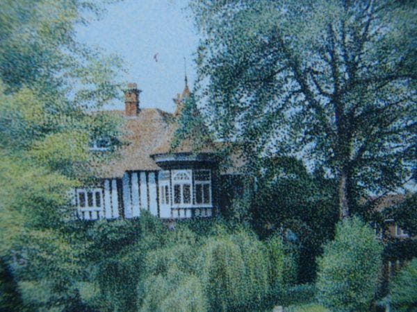 芦田芳生【河畔風景】希少画集画、状態良好、新品高級額装付