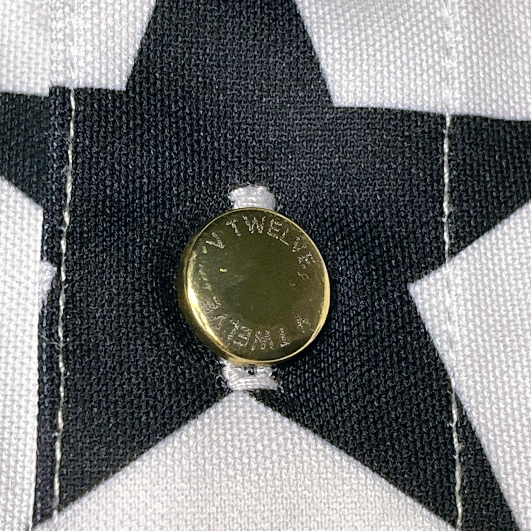 V12 ヴィトゥエルヴ 半袖 星柄 ポロシャツ ホワイト ゴルフ ウェア L