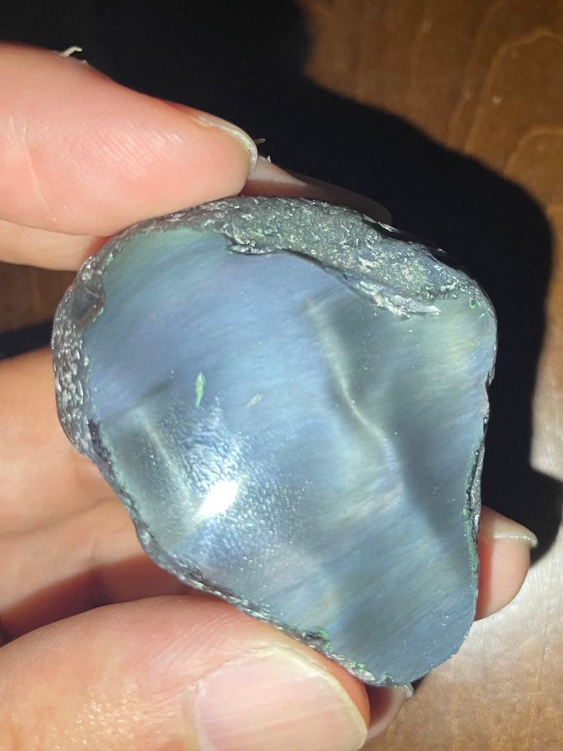 研磨品　十勝石玲瓏　グリーンベースオーロラ　レインボーオブシディアン