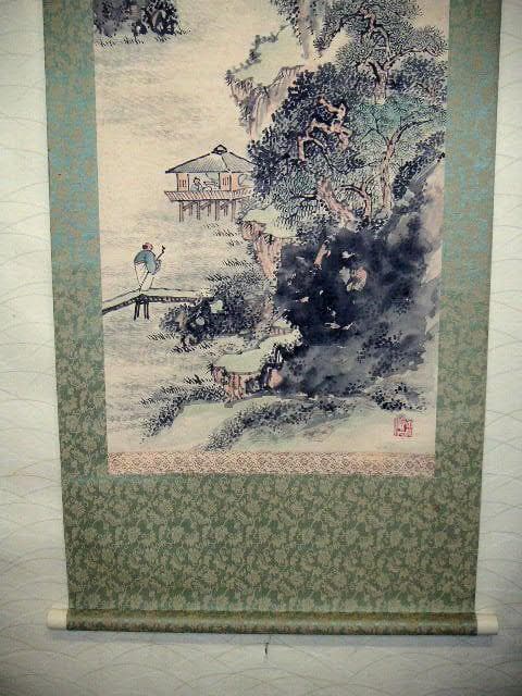 ♥掛軸　模写　日本画　椿 椿山　掛け軸　共箱付き