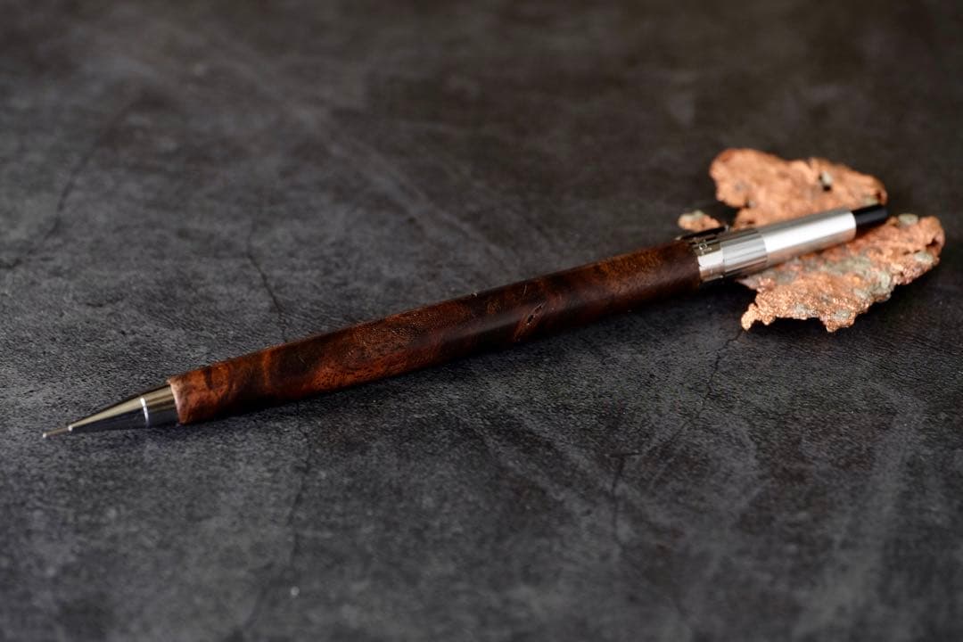 PG5木軸カスタム0205　高村杢工房 製図用シャーペン　クラロウォルナット瘤