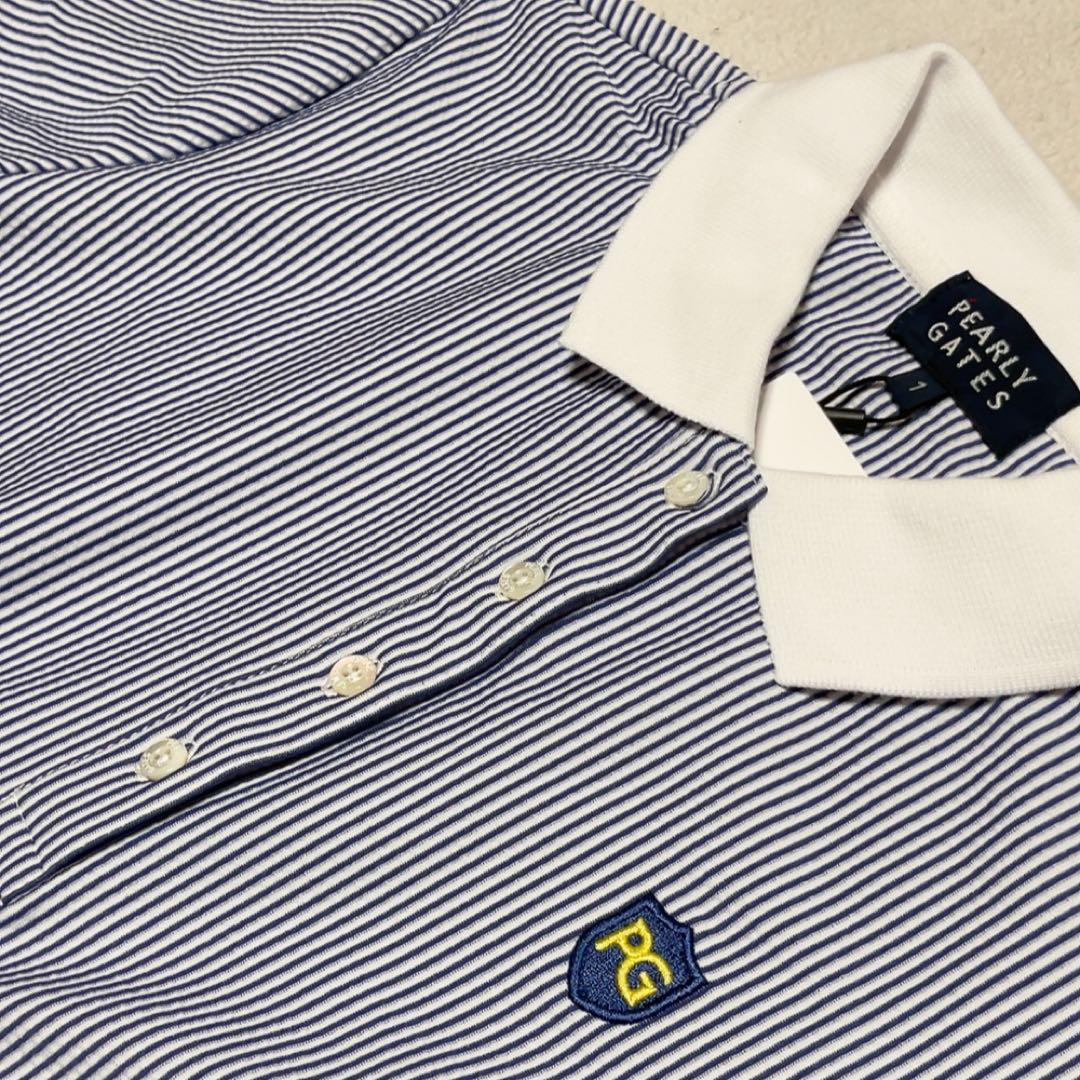 新品　近年　パーリーゲイツ　ストレッチ　サッカー　ストライプ ポロワンピース