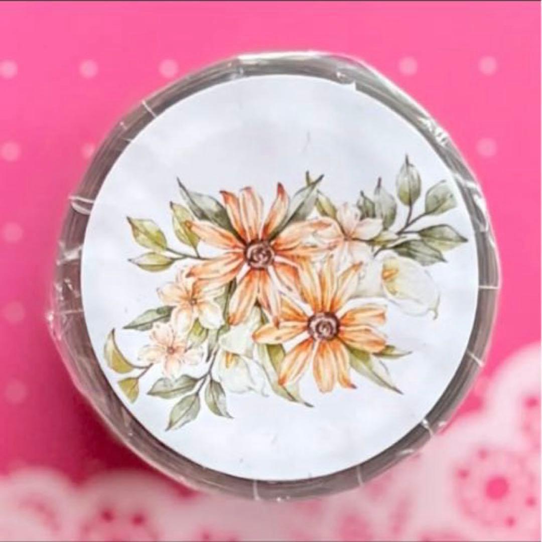 贝壳光 微光 ダイカット加工 6cm×5m海外マスキングテープ　海外マステ　花