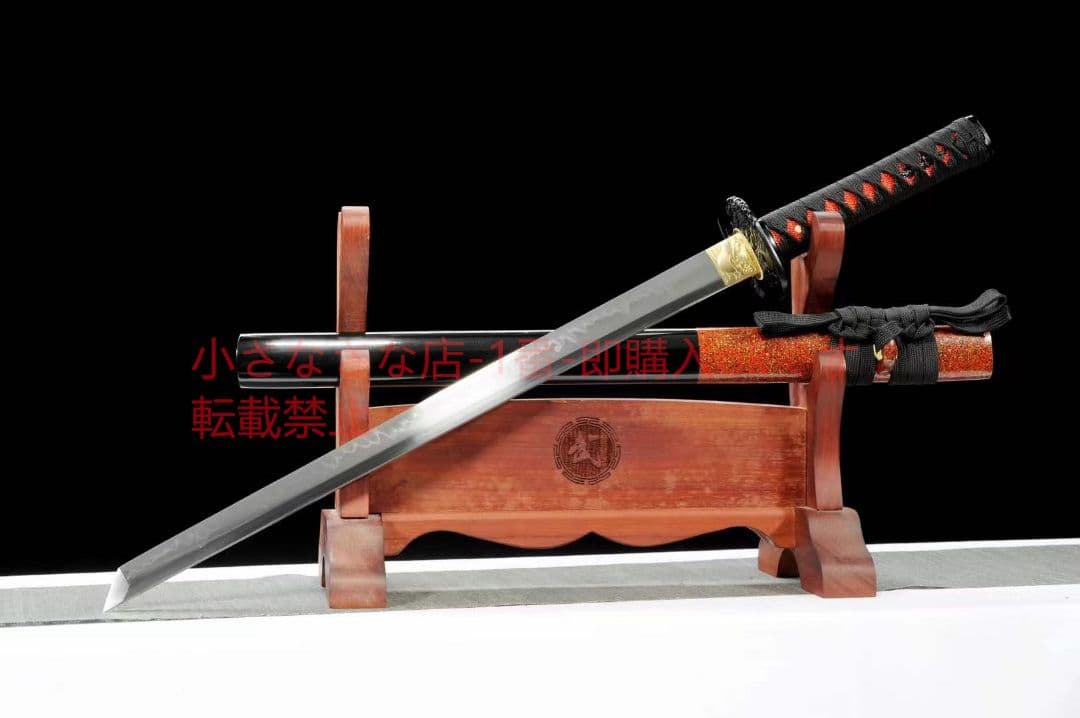 20寸T 10焼刃大V唐刀『紅玉麒麟』刀装具　日本刀　模造刀 居合刀 肋差