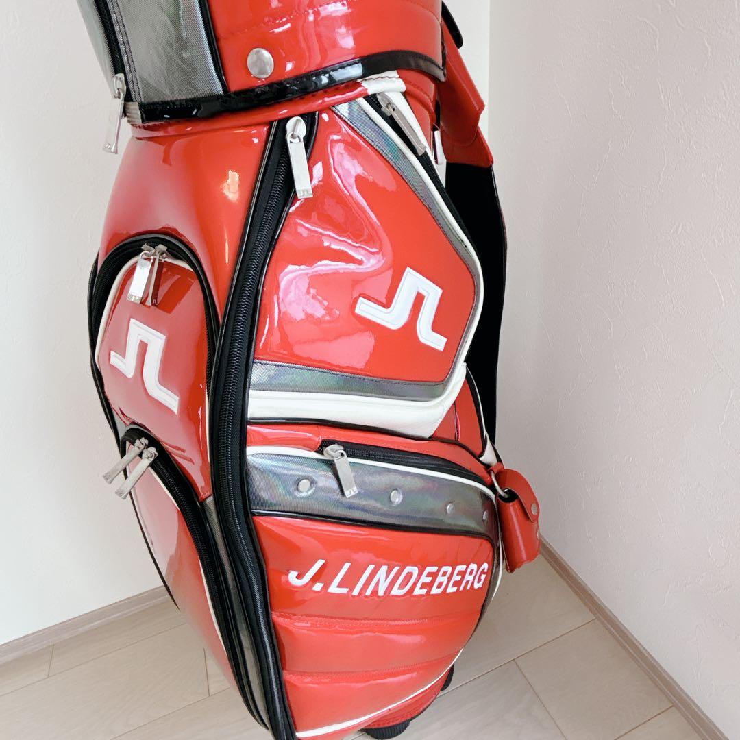 極美品 J.LINDEBERG ジェイリンドバーグ キャディバッグ 赤