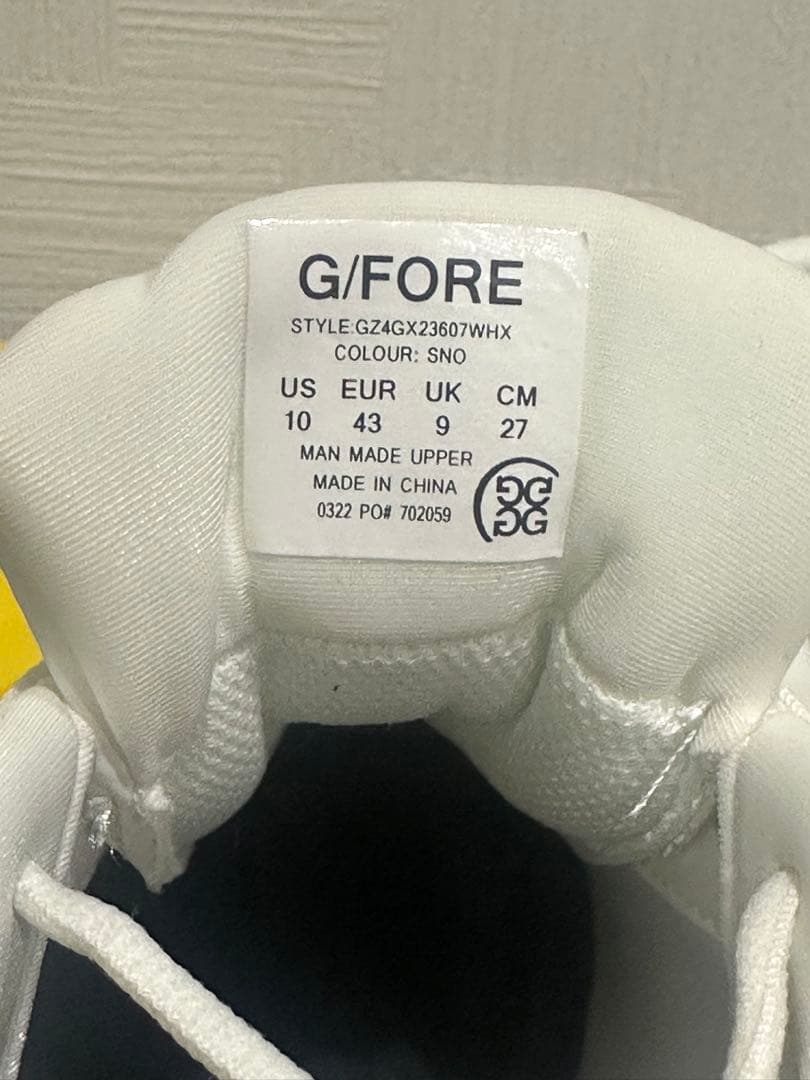 G/FOREメンズシューズMG4+ ホワイト　27㎝
