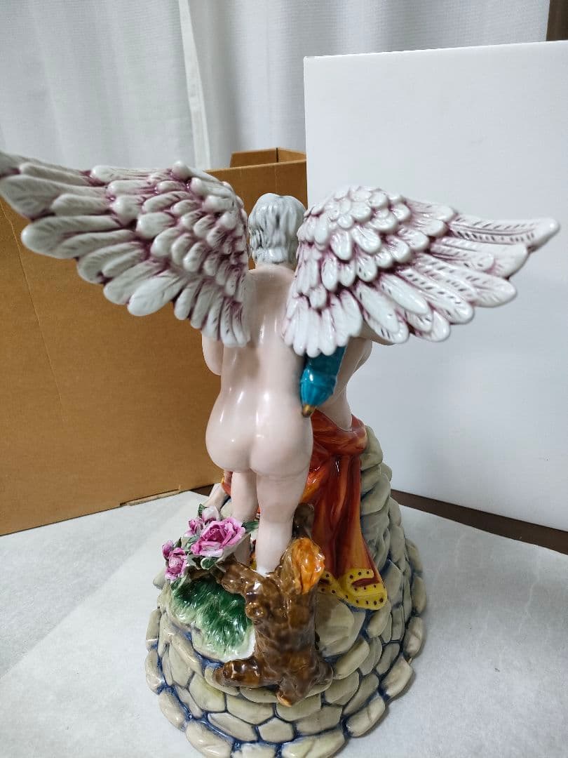 D*t様 マイセンMeissen　 フィギュリン　 天使と女性　 陶器人形　 置