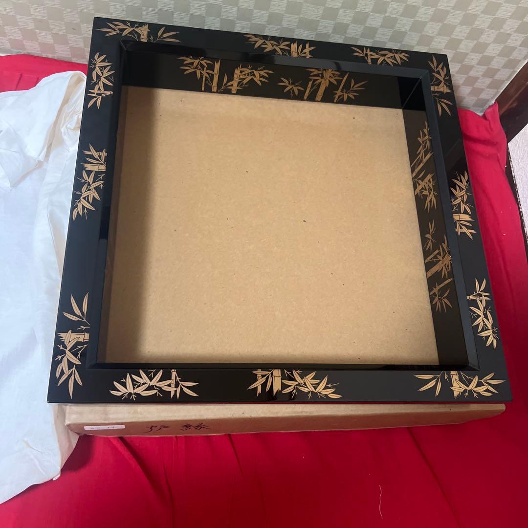 茶道具　金蒔絵　竹林　炉縁