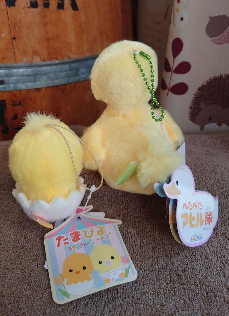 アヒル ＆ ひよこ セット マスコット ぬいぐるみ