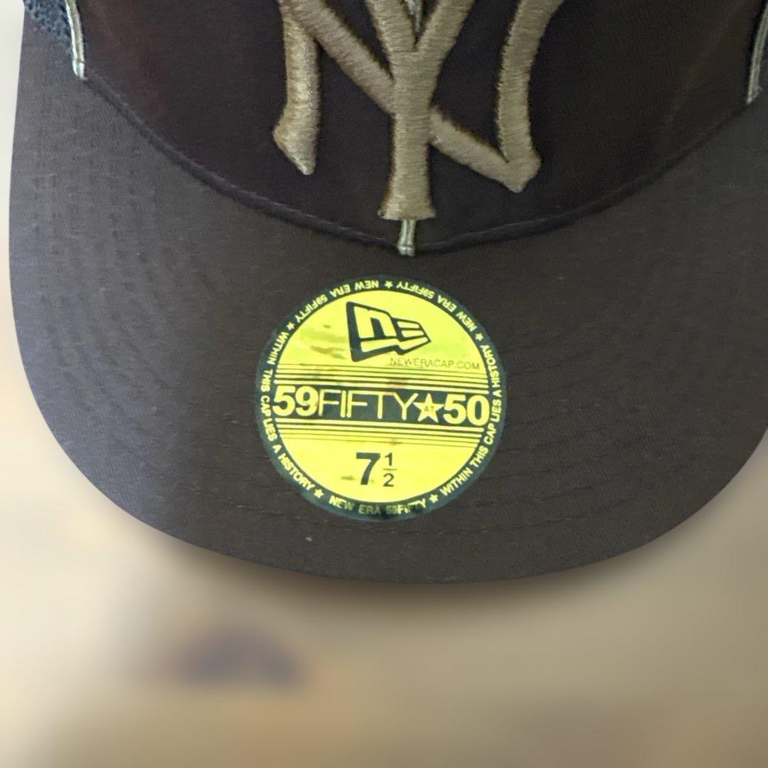 ニューエラ 59fifty ヤンキース usa製ヴィンテージ ブラウン