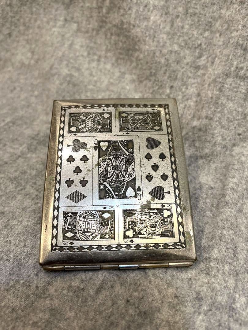 アンティーク　ビンテージ　シガレットケース　トランプ柄