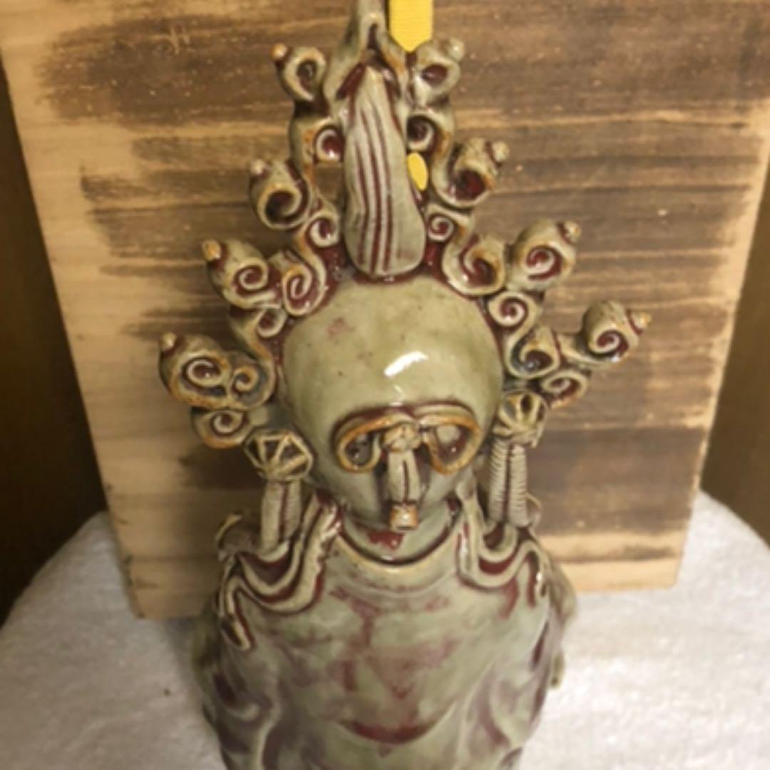 仏教美術　清代　辰砂座仏像　中国美術