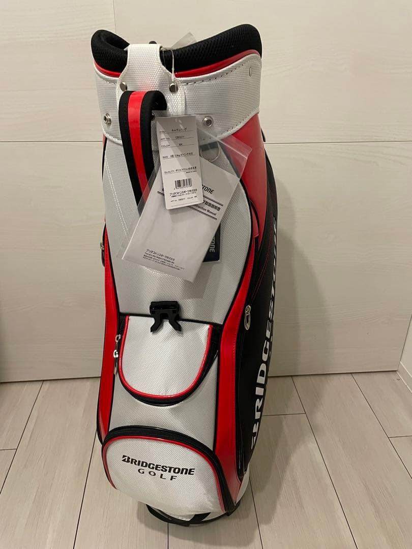 【新品未使用】ブリヂストン ゴルフ キャディバッグ CBG21Y（白×黒×赤）