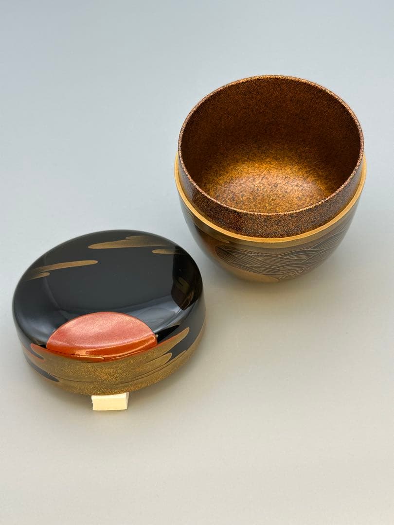 茶道具　棗　尚涛慶　日の出蒔絵