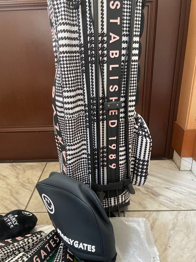 PEARLY GATES チェック柄 キャディバッグ ヘッドカバーセット
