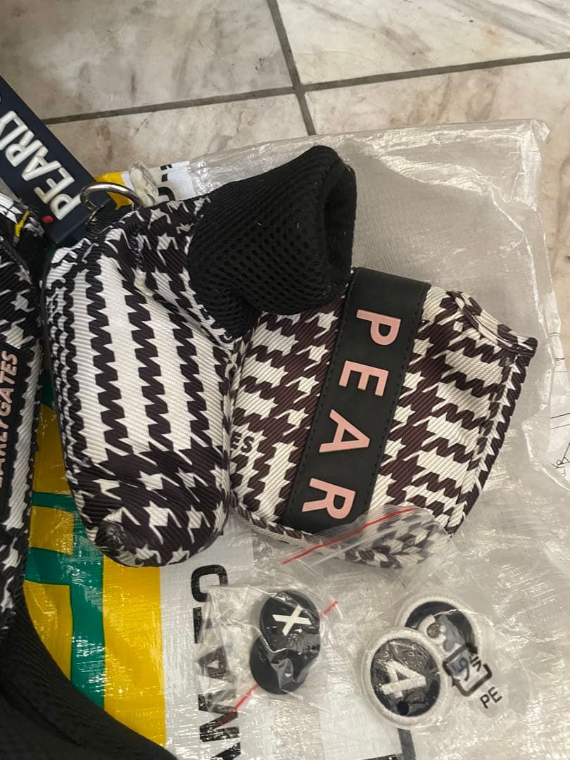 PEARLY GATES チェック柄 キャディバッグ ヘッドカバーセット