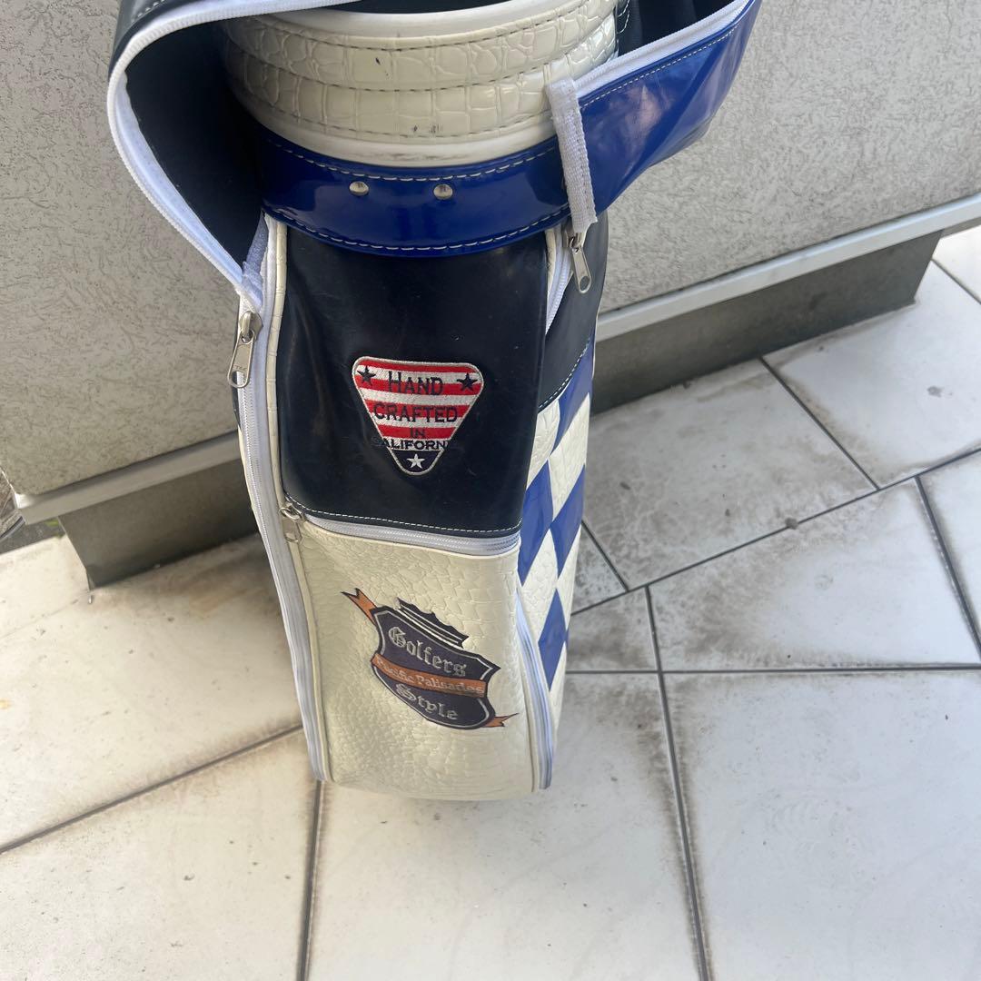 BELDING キャディバッグ ホワイト/ブルー