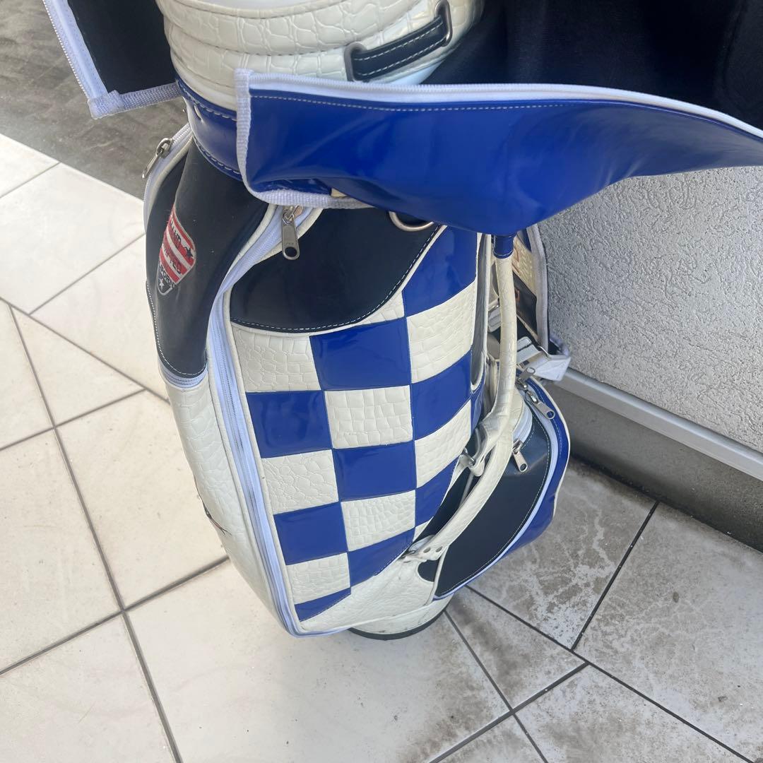 BELDING キャディバッグ ホワイト/ブルー