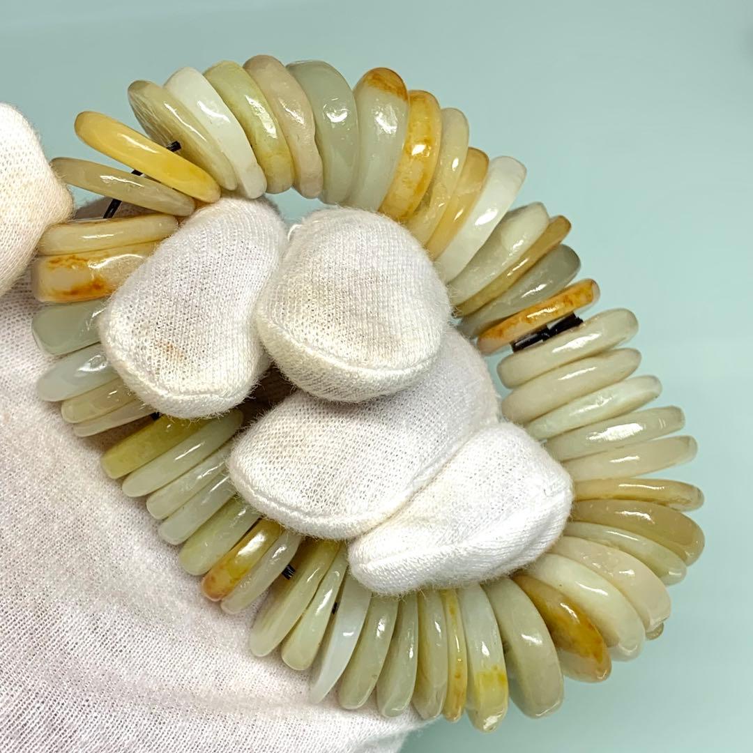 旧蔵　時代物　和田玉　天然　ブレスレット　数珠　古美術　御守り　開運UP 美品